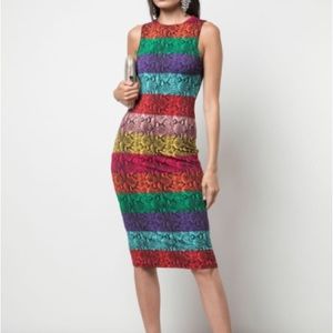 Alice + Olivia Delora Snake Rainbow Dress Size 2